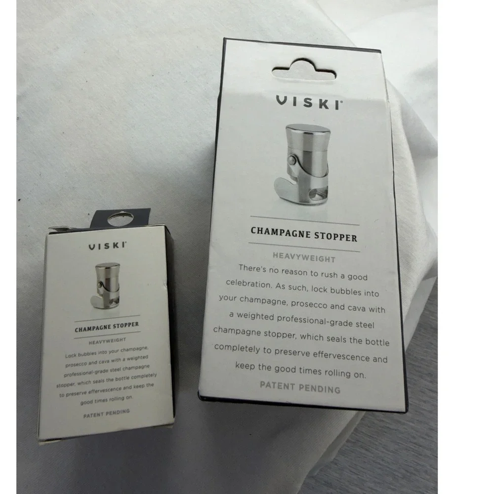 Viski Heavyweight Champagne Stoppers Stainless Steel Professional‎ Bottle Sealer